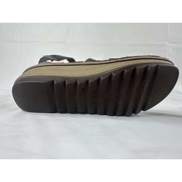 Naot Dark Brown Leather Begonia Strappy Gladiator Sandals Shoes 36 US 5-5.5 - Picture 10 of 11